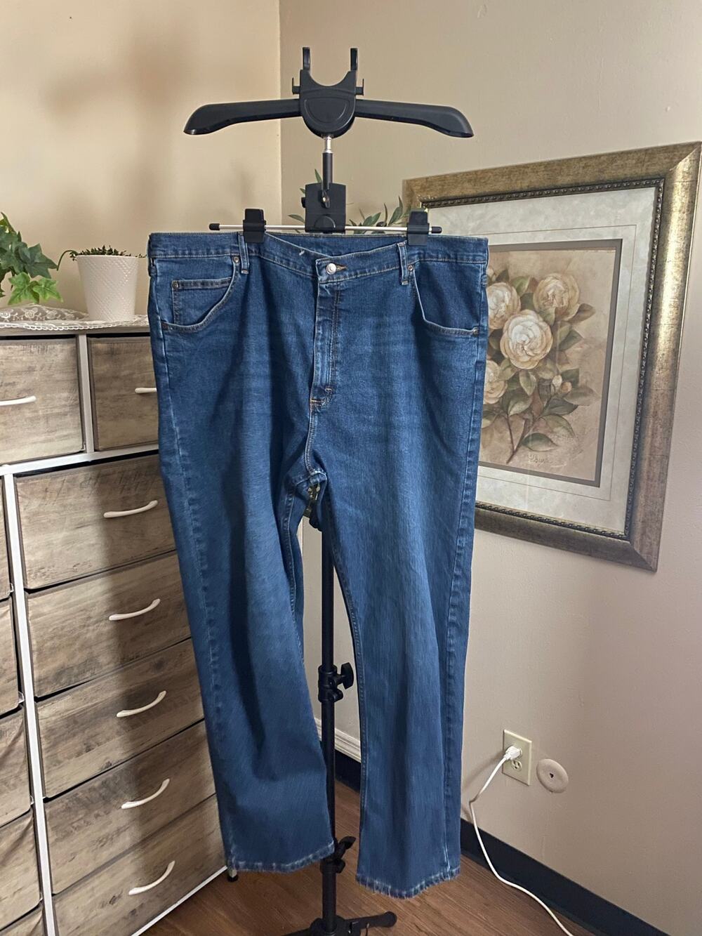 Wrangler Premium Quality Men’s Jeans 42x32 Blue Denim 100% Cotton